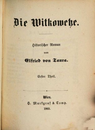 Die Witkowetze : historischer Roman, 1