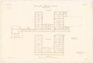 Ministerium des Innern, Berlin Erweiterungsbau: Grundriss Zwischengeschoss, 1. Obergeschoss 1:100