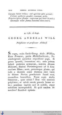 Georgius Andreas Will.