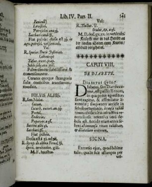 Caput VIII. De Diabete.
