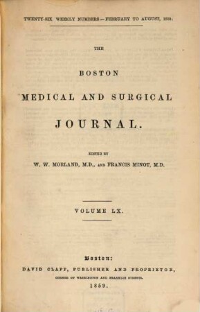 Boston medical and surgical journal. 60. 1859