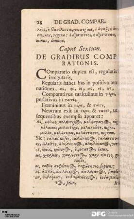 Caput Sextum. De Gradibus Comparationis.