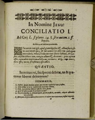 Conciliatio I. - Conciliatio VI.