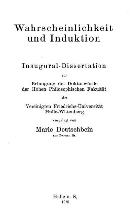 Wahrscheinlichkeit und Induktion