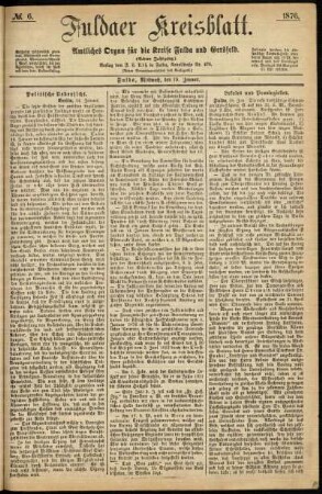 Ausgabe vom Mittwoch, den 19. Januar 1876.