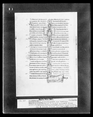 Bible de Pontigny — Textblatt mit Initiale L mit der Darstellung der Wurzel Jesse, Folio 9verso