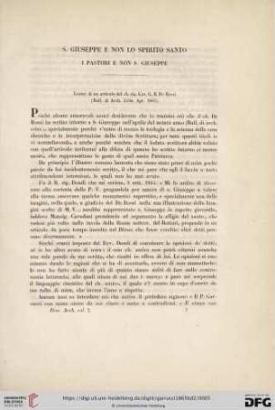 S. Giuseppe E Non Lo Spirito Santo