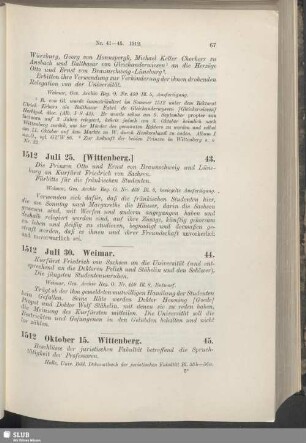 45. 1512, Oktober 15. Wittenberg