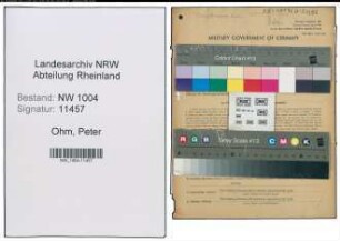 Entnazifizierung Peter Ohm , geb. 07.02.1909 (Kaufm.Angestellter)
