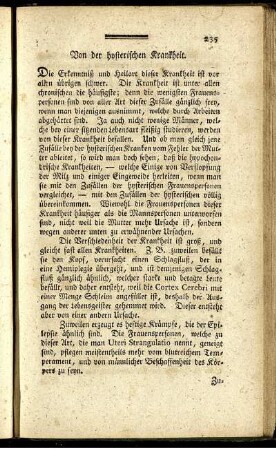 Von der hysterischen Krankheit.