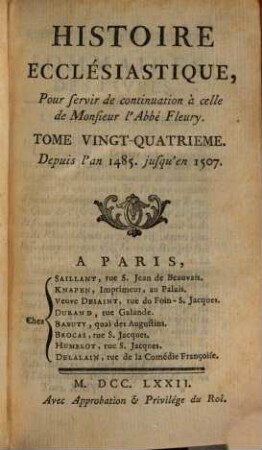Histoire Ecclésiastique, 24. Depuis l'an 1485. jusqu'en 1507.