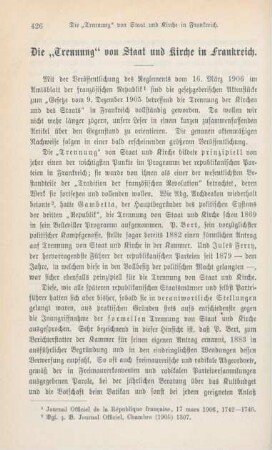 426-441 Die "Trennung" von Staat und Kirche in Frankreich