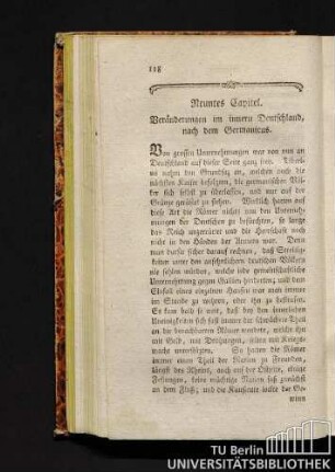 Neuntes Capitel Veränderungen im innern Deutschland, nach dem Germaniens.