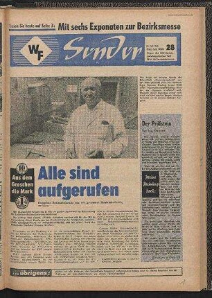 Betriebszeitung 'WF-Sender', Nr.28/1966 (26. Juli 1966)