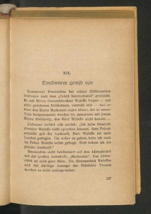 XIX. Emilienne greift ein