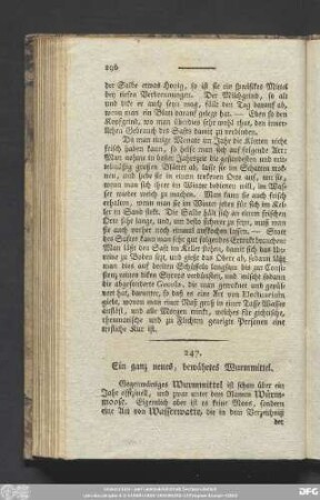 247. Ein ganz neues, bewährtes Wurmmittel.