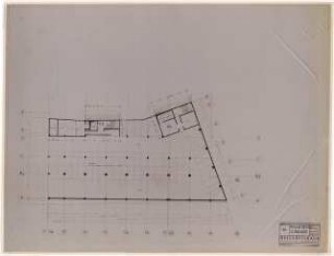 Geschäftshaus Knesebeckstraße/Kurfürstendamm, Berlin-Charlottenburg: 2. Bauabschnitt: Grundriss KG (mit Decke) 1:100