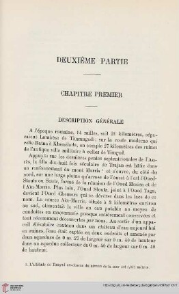 Chapitre premier: Description générale