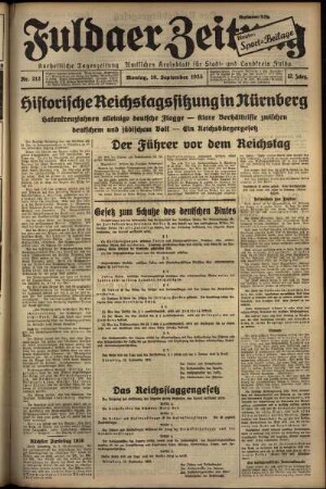 Ausgabe vom Montag, den 16. September 1935.
