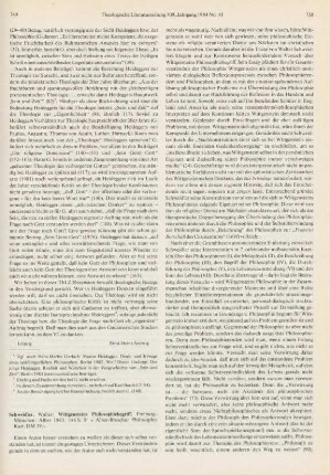749-751 [Rezension] Schweidler, Walter, Wittgensteins Philosophiebegriff