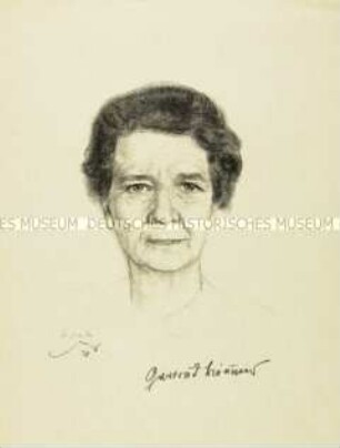 Porträt der Schriftstellerin Gertrud Bäumer