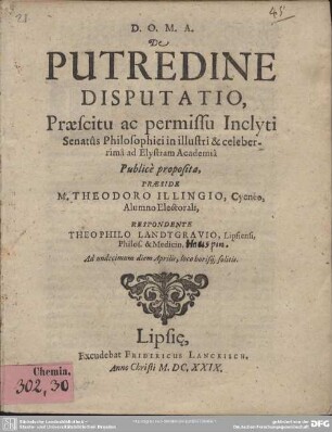 De putredine disputatio