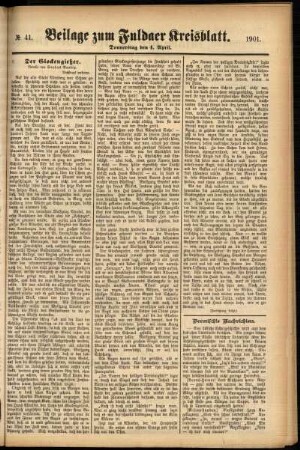 Zweite Ausgabe vom Donnerstag, den 04. April 1901.