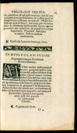 In Epistolam Iudae Argumentum per Erasmum Roterodamum.