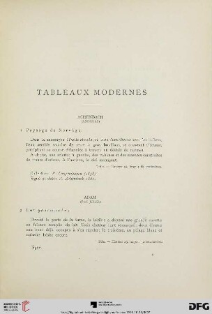 Tableaux modernes (Nr. 1-117)