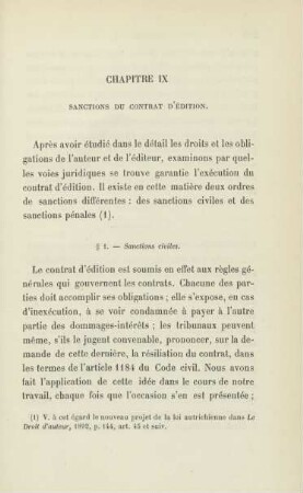 Chapitre IX. Sanctions du contrat d'édition
