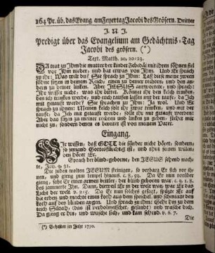 Predigt über das Evangelium am Gedächtnis-Tag Jacobi des grösern.