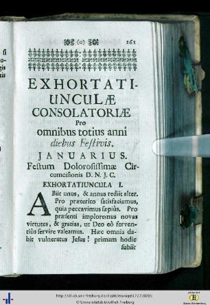 Exhortatiunculae consolatoriae pro omnibus totius anni diebus festivis