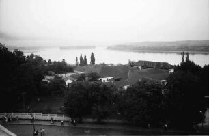 Turnu Severin [Oltenien]: Landschaft mit Donau, von oben