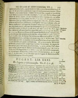 Digest. Lib. XXXI. De Legatis & fideicommißis.