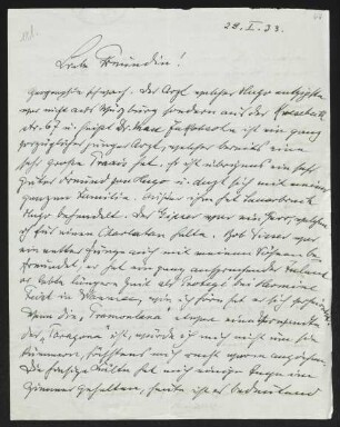 Brief von Josef Block an Margarete Hauptmann