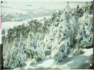 Langenhennersdorf : Langenhennersdorf. Blick auf das Mitteldorf. Winteraufnahme