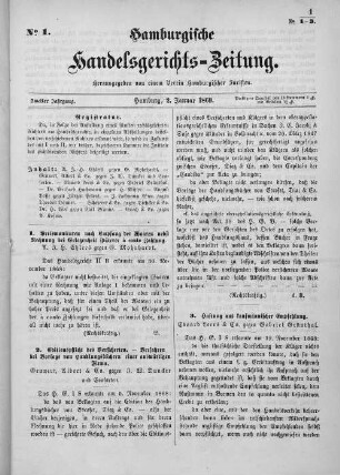 No. 1. 2. Januar 1869