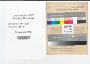 Entnazifizierung Willi Rosenthal , geb. 10.08.1895 (Hauer)