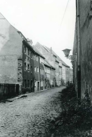 Bautzen. Fleischergasse. Blick gegen Wohnhäuser der Nordseite