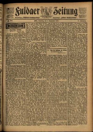 Zweite Ausgabe vom Samstag, den 03. September 1904.