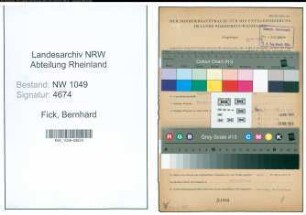 Entnazifizierung Bernhard Fick , geb. 01.07.1922 (Assessor)