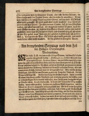 978-995, Am dreyzehenden Sonntage nach dem Fest der Heiligen Dreyeinigkeit