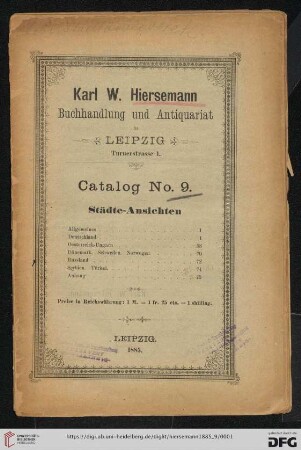 Nr. 9: Katalog: Städte-Ansichten