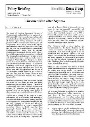 Turkmenistan after Niyazov