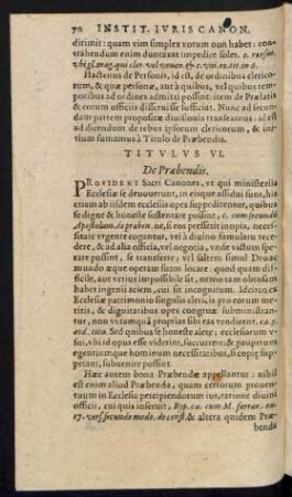 Titulus VI. De Praebendis.