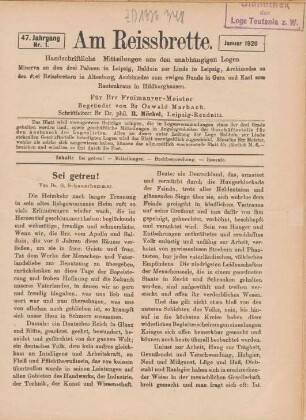 Nr. 1. Januar 1920