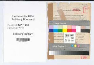 Entnazifizierung Richard Stollberg , geb. 24.08.1899 (Lehrer)