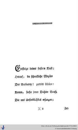 Entsteige deiner finstern Kluft ...