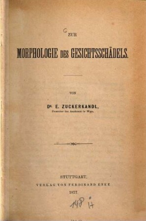 Zur Morphologie des Gesichtsschädels