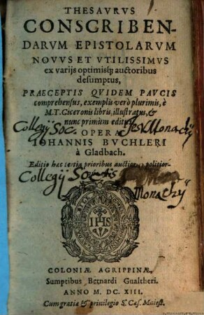 Thesaurus conscribendarum Epistolarum novus ...